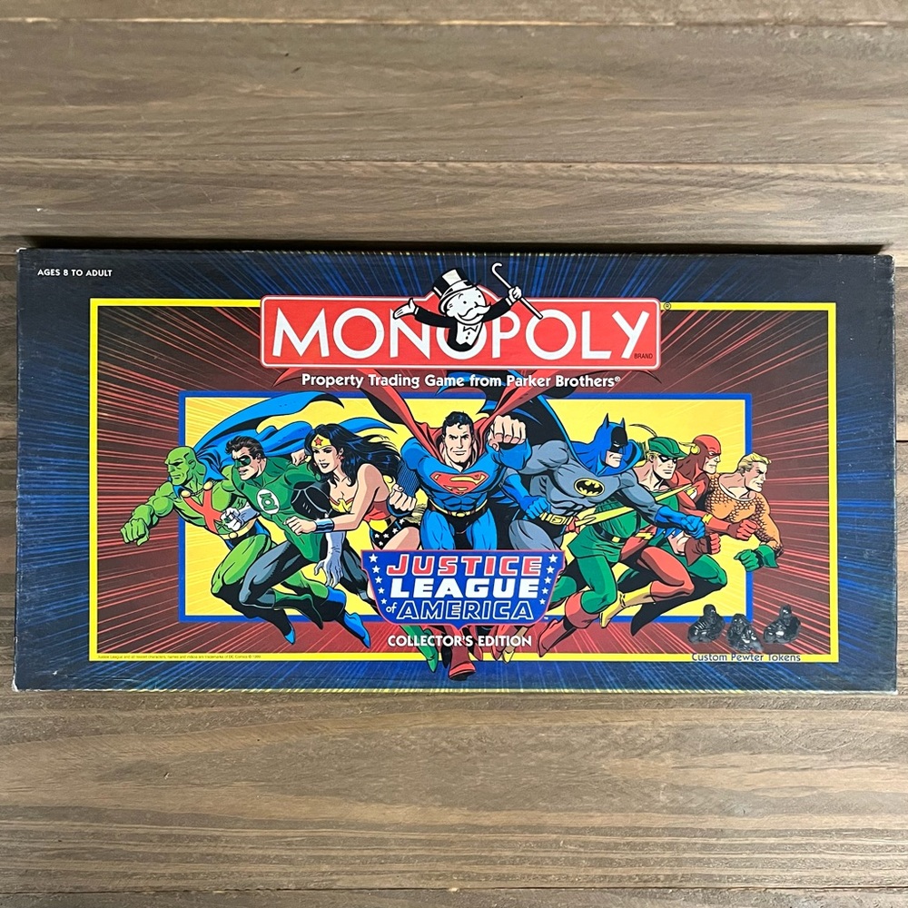 Monopoly Justice League of America JLA 1999 Collectors Edition Board Game EUC